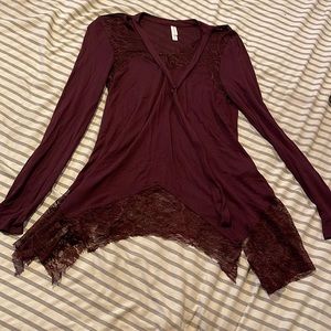 Xhilaration shirt, used and in good condition. Beautiful wine color top